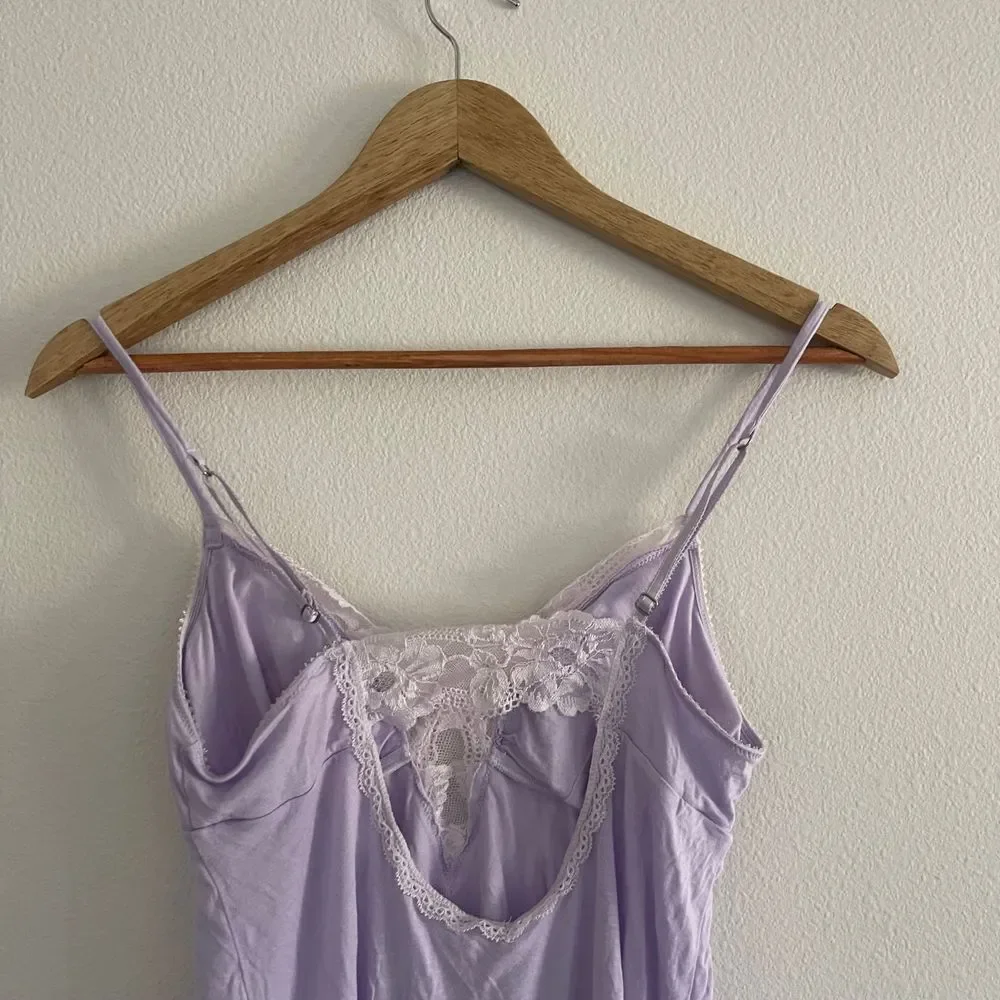 Victoria's Secret Purple Lace‎ Modal Nightgown Slip Dress Size Small - Picture 11 of 14